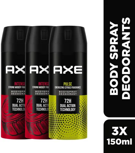 Image of AXE Intense & Pulse Body Spray For Men (150 ml, Pack of 3)