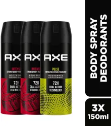 AXE Intense & Pulse Body Spray - For Men (150 ml, Pack of 3)