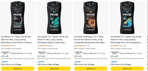 Image of Axe Perfume Starting at @ ₹107