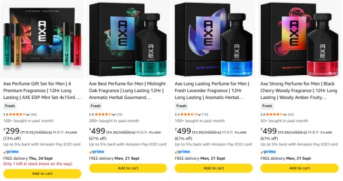 Image of Axe Premium Perfumes Upto 73% Off