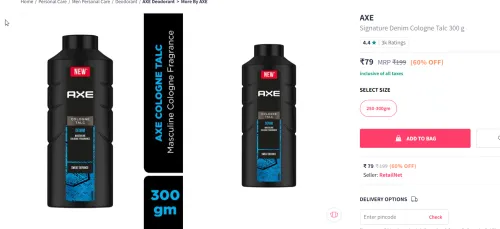 Image of AXE Signature Denim Cologne Talc 300 g