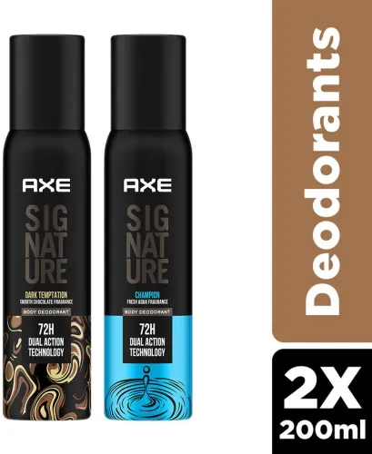 Image of AXE SIGNATURE SIGNATURE Dark Temptation Deodorant Spray - For Men (400 ml, Pack of 2)