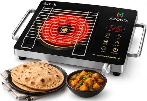 Image of AXONIX 2200 W Infrared Cooktop Touch Panel (Black, Annapurna)