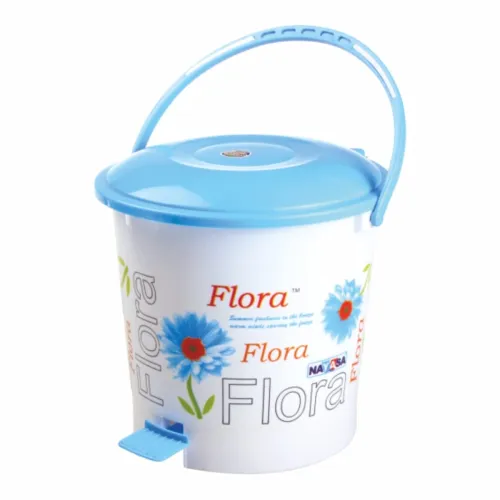 Image of ayasa Plastic Pedal Bin No.107 with Lid & Floral Print