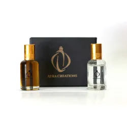 Ayra Creations Arabian White Oudh Attar & Jannatul Firdaus Attar Set, 12ml * Pack of 2