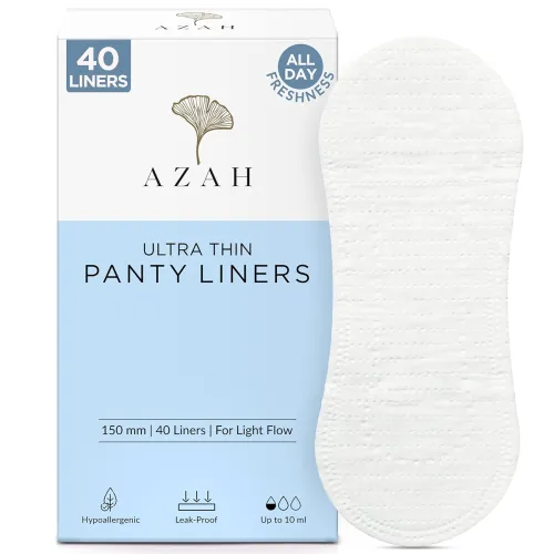Image of Azah Panty Liners for Women Daily use (Pack of 40) | Cottony Soft Sanitary Pads for Women | Pantyliners Pads Perfect For