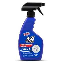 A-Zi Clean Tap & Shower Cleaner 300ml – Powerful Limescale & Hard Water Stain Remover for Taps, Faucets, Showerheads, Sinks, Bathtubs – Fast Action & Streak-Free Shine