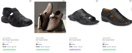 Image of Azzaro Black Men’s Sandals upto 83% Discount