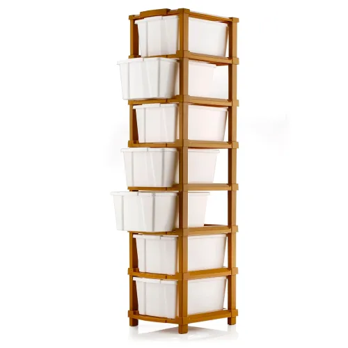 Image of AZZOTE Plastic Drawer (7 Layer, White)