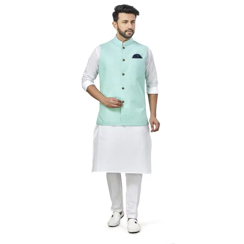 Image of baaamboos Mens KURTA PYJAMA KOTI SET