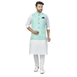 baaamboos Mens KURTA PYJAMA KOTI SET