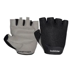 BABBLER Premier Gym Gloves, Fitness Gloves with Wrist Support (Large, Black)