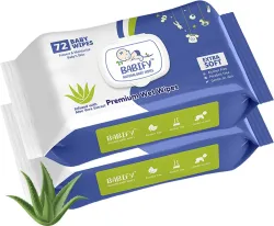 BabiFy Extra Soft Premium Baby Wipes With Aloe Vera (Pack of 2) (144 Wipes)