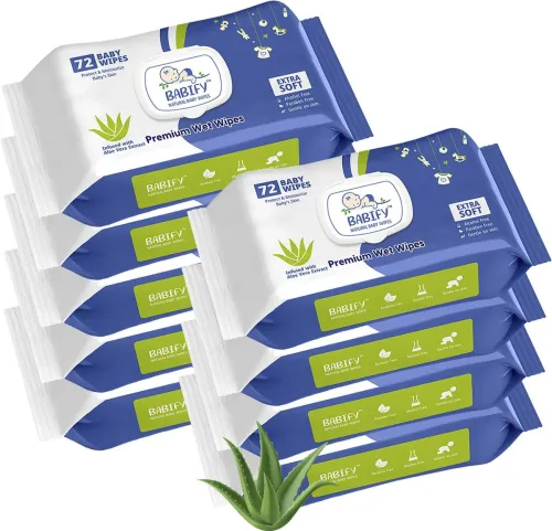 Image of BabiFy Extra Soft Premium Baby Wipes With Aloe Vera, Po9