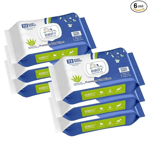 Image of Babify Premium Baby Wipes with Lid (432 Wipes, Pack of 6)