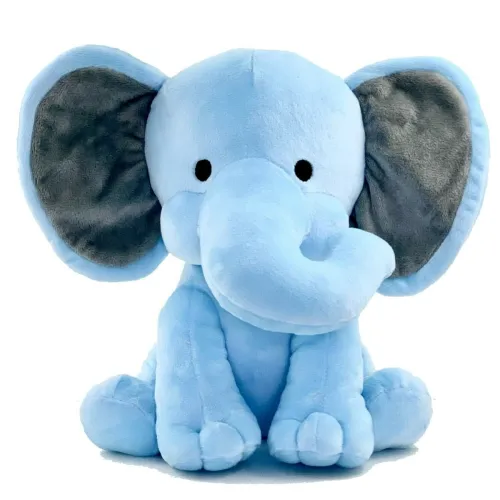 Image of Babique Elephant Sitting Plush Soft Toy Cute Kids Animal Home Decor Boys/Girls (30cm) Blue