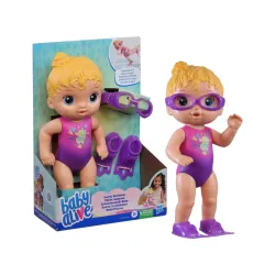 Baby Alive Sunny Swimmer Doll, 10-Inch Water Baby Dolls for 3 Year Old Girls and Boys and Up, Doll, Blonde Hair