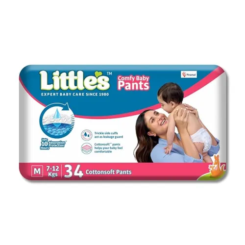 Image of Little's Baby Diapers M Size 34 Count 