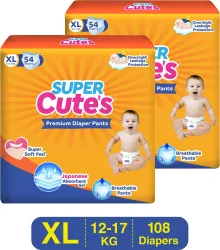 Baby Diapers XL Size - 108 Pieces