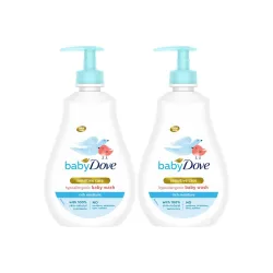 Baby Dove Rich Moisture Hair to Toe Baby Wash, No Tears Body Wash for Baby's Soft Skin - Hypoallergenic, No Sulphates, No Parabens, 400 ml each (Pack of 2)