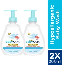 baby Dove Rich Moisture Hair to Toe Baby Wash , No Tears Body Wash for Babys Soft Skin (2 x 200 ml)