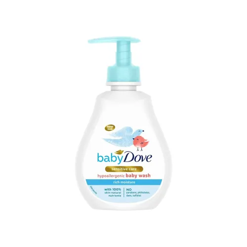 Image of Baby Dove Rich Moisture Hair to Toe Baby Wash 200 ml, No Tears Body Wash for Baby's Soft Skin - Hypoallergenic, No Sulph