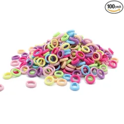 100 Pcs Baby Girls Hair Ties - Small Size Elastic Hair Ties for Baby Girls Infants Toddlers Multicolor Hair Bands Elastic Ponytail Holder (Light)