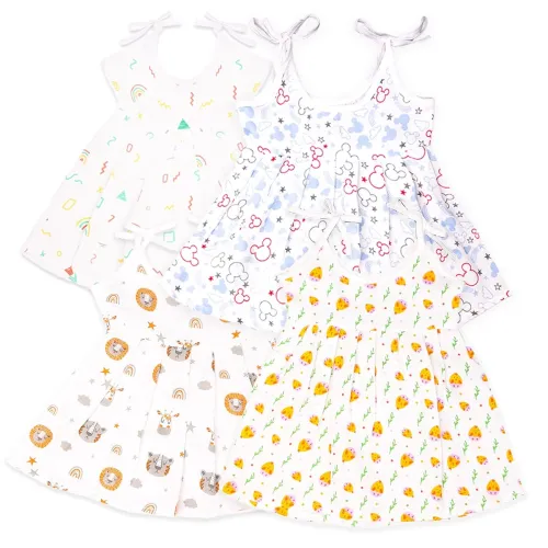 Image of Kidbea® 100% Extra Soft Muslin Cotton Frock Baby Girls Dress for Summer Wear