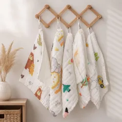 Baby Muslin Wash Cloth Pack of 5