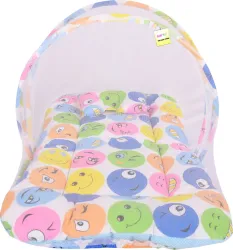 babyfly New Born Baby Boys & Baby Girs Bedding Mosquito Net Bed With Soft Pillow Cotton Kids Mosquito Net (Blue, Bed Box)