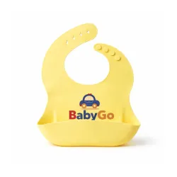 BabyGo Silicone Feeding Bib (Yellow)