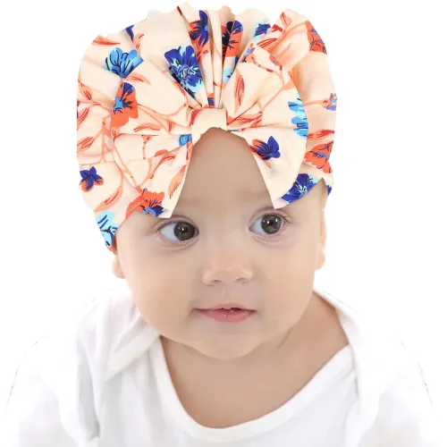 Image of BabyMoon Beanie Floral Bow Baby 