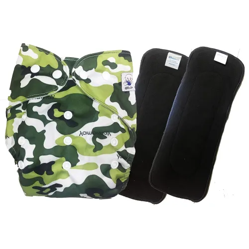 Image of Babymoon (SET of 3-1 Cloth Diaper with 2 5Layesr Bamboo Insert) Premium Adjustable Reusable Washable Cloth Diaper for Ba