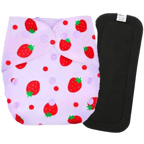 Image of Babymoon | Set of 2 | 1 Cloth Diaper with 5Layers Charcoal Bamboo Insert | Premium Adjustable Reusable Washable Cloth Di