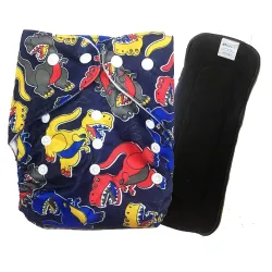 Babymoon Reusable Cloth Diaper Set (2 Diapers + 1 Bamboo Insert) | Adjustable & Washable Baby Diapers