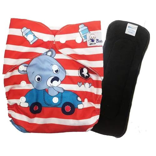 Image of Babymoon (Set of 2-1 Cloth Diaper with 1 5Layesr Bamboo Insert) Premium Adjustable Reusable Washable Cloth Diaper for Ba