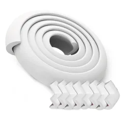 BabyPro 2 Meter Edge & 4 Corner Guard with Adhesive Tape, Pack of 9, White