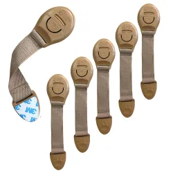 BabyPro Safety Latches with Adhesive Mount, Pack of 6, Beige