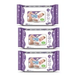 Baby Wetty wipes Lavender Pack of 3-80Pcs per pack