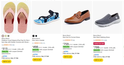 Image of BACCA BUCCI Men's Footwear starting @ ₹306