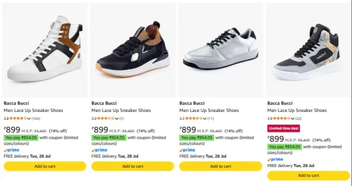 Image of Bacca Bucci Men's Sneakers Minimum 74% Discount