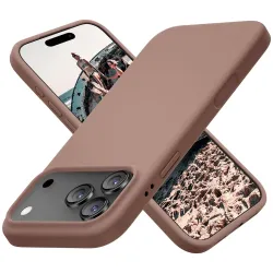 Back Cover Compatible with iPhone 17 Pro Max Case Liquid Silicone Full Protection Shock Proof Back Cover for iPhone 17 Pro Max (Brown)