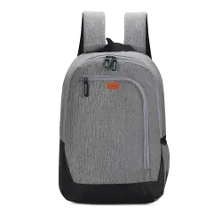 Backpack Bag, Navy Blue and Grey, Zippered Pockets