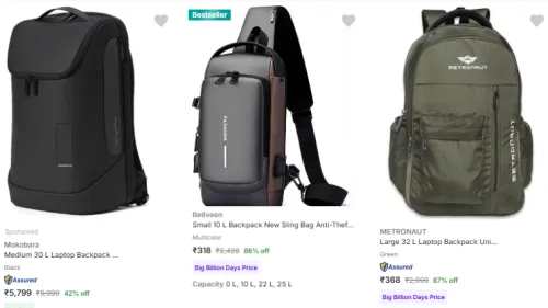 Image of Backpack Minimum 85% Discount