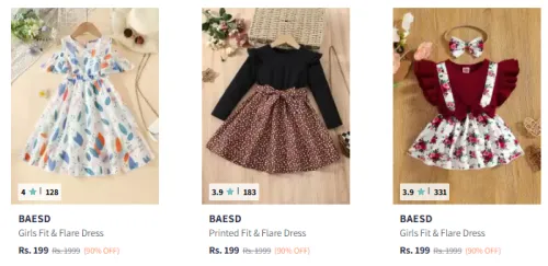 Image of Baesd Girls Dresses @ Up to 90% Discount | Starting ₹199