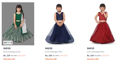 Image of Baesd Girl's Lehenga Choli Upto 89% Discount