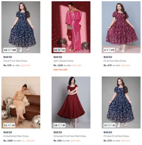 Image of Baesd Women's Dresses @ Minimum 80% Discount