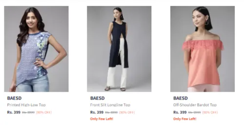 Image of BAESD Women's Top Upto 90% Discount