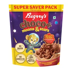 Bagrry's Choco+ Moons & Stars - 1.2 kg | Multigrain Goodness | No Maida or Added Oil | More Chocolaty | Oats, Whole Wheat & Rice | High Fibre, Protein, Calcium | Delicious Breakfast Cereal f...