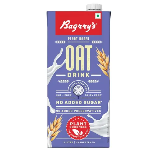 Image of Bagrry's Plant Based Oat Drink 1L | Unsweetened | Rich in Oats | Lactose & Dairy Free | No Added Sugar | Perfect for Eve